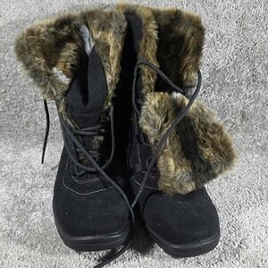 Ara Gore-Tex Winter Boots Black Faux Fur Lined Waterproof Womens 5.5